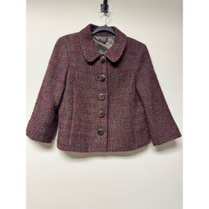 VINTAGE - WORTH New York Boucle Tweed Button Up Jacket Top Blazer, Sz S